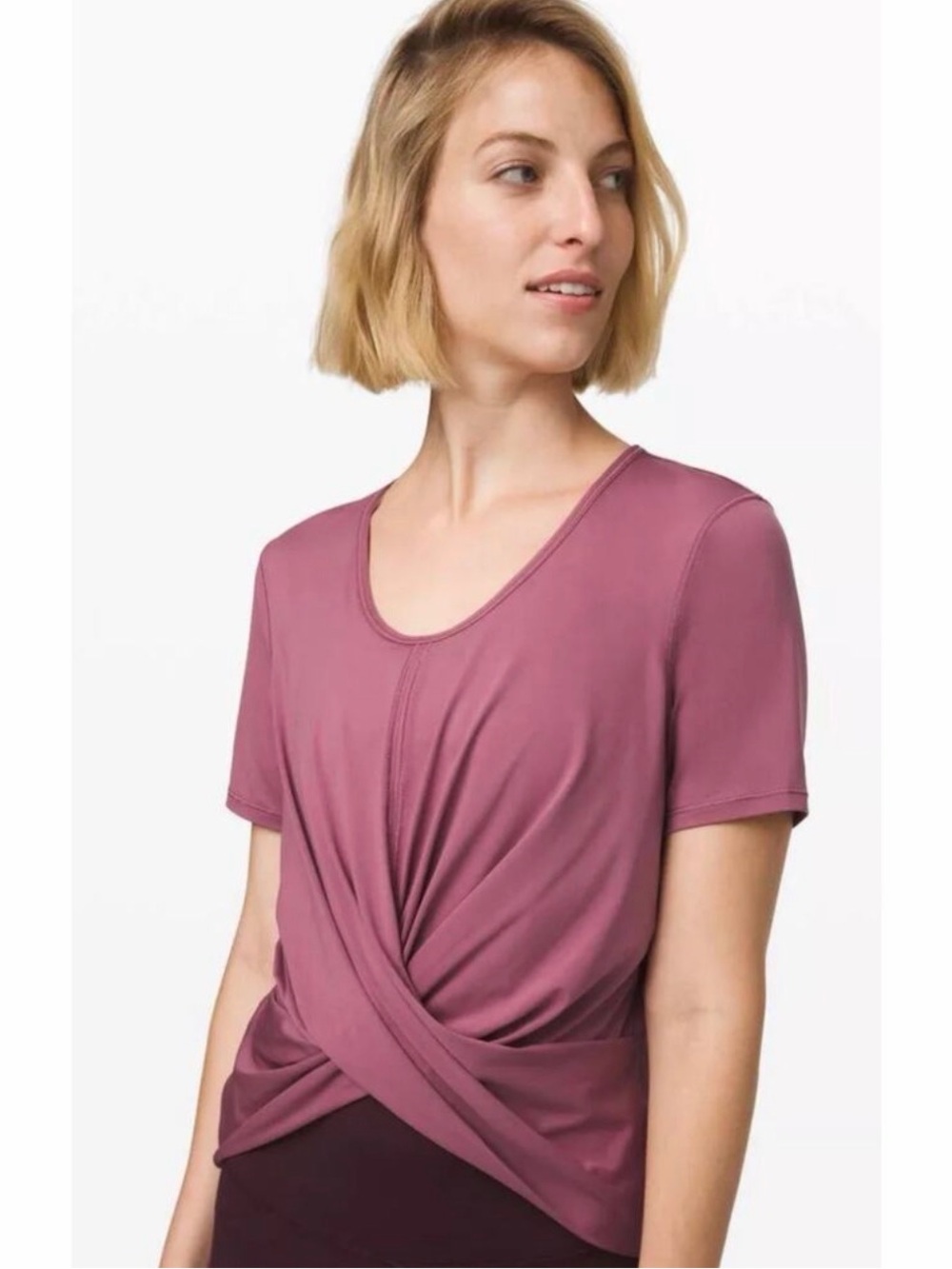 Lululemon Do the Daily Short Sleeve Top Tee Twist Front